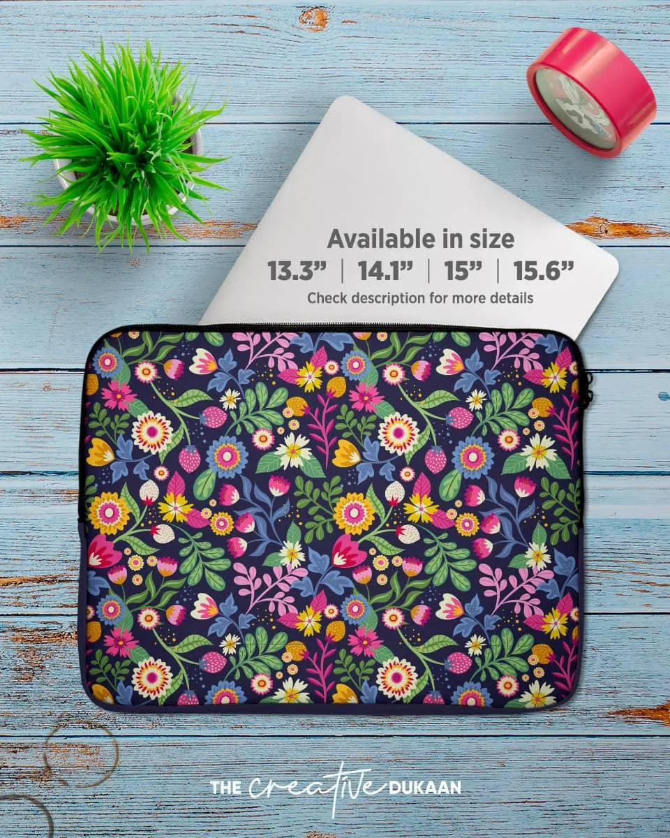 Floral Laptop Sleeve Bag With Colourful Design