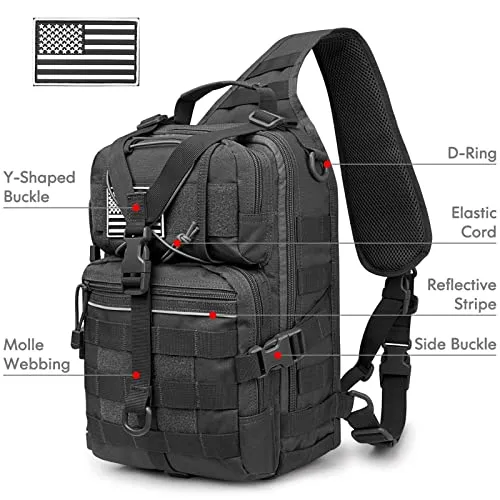 G4Free Tactical Sling Backpack Big Molle EDC Assault Range Bag Pack Military Style for Concealed Carry