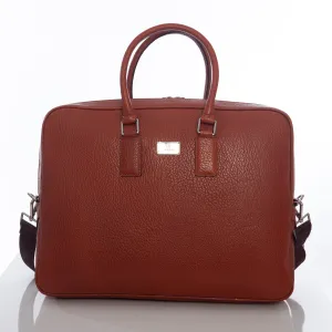 Genuine Leather Laptop Bag & Briefcase Venous Pattern Tan