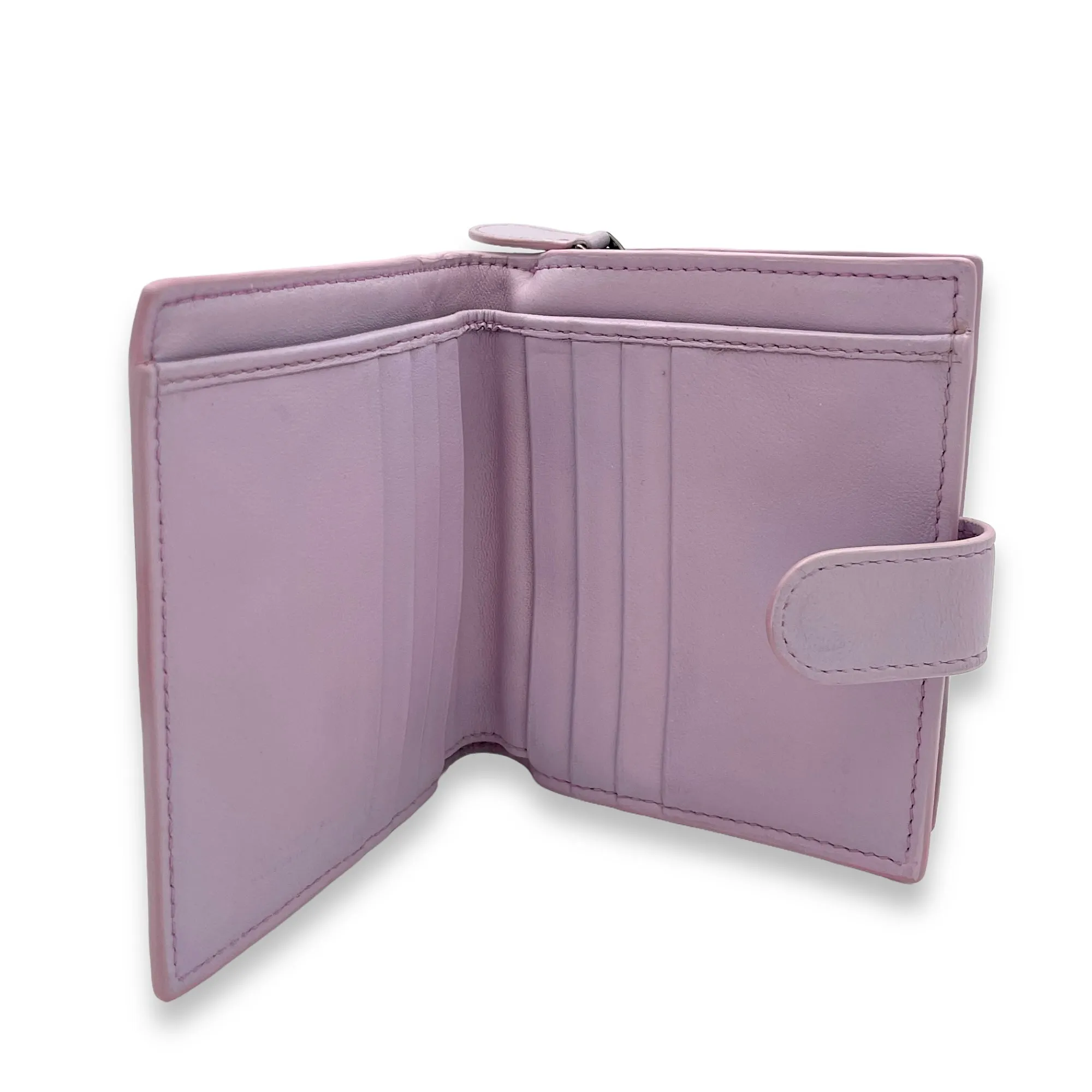 Intrecciato Purple Wallet in Lambskin, Gunmetal hardware