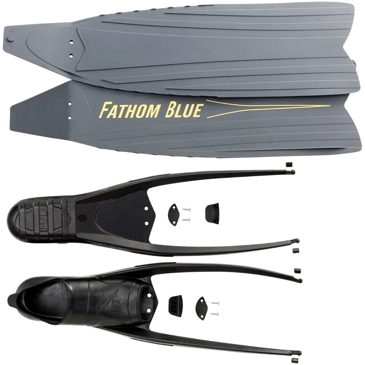 IST FRA01/F Fathom Blue Full Foot Pocket Apnea Free Diving Spearfishing Fins