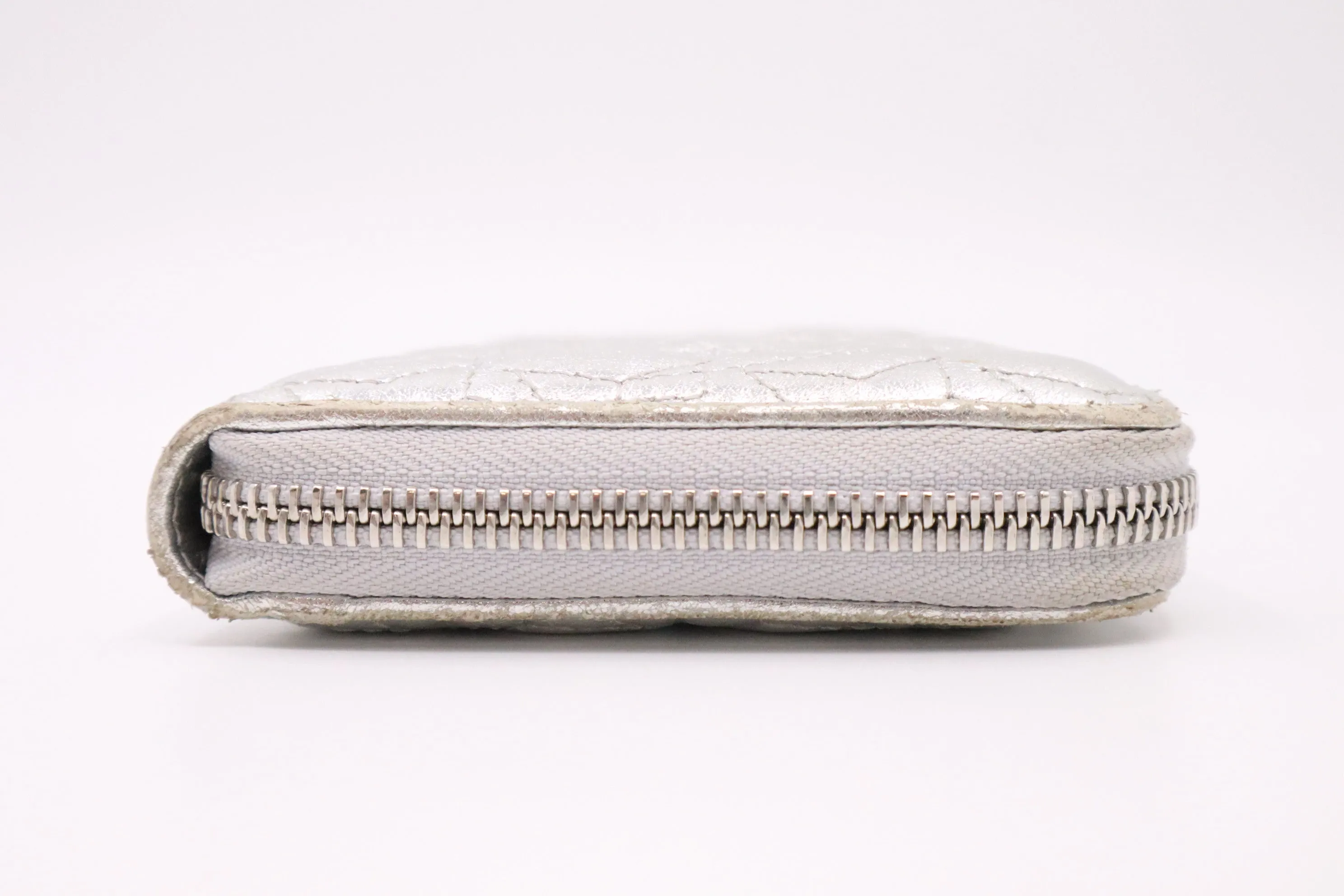 Jimmy Choo Long Wallet in Silver Canvas