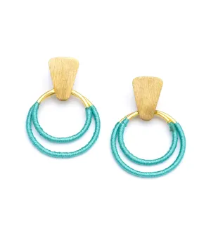 Kaia Earrings Teal Hoops