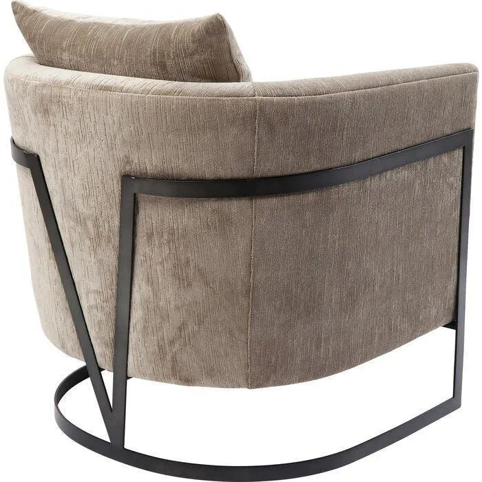 La Vida Beige Velvet Contemporary Armchair