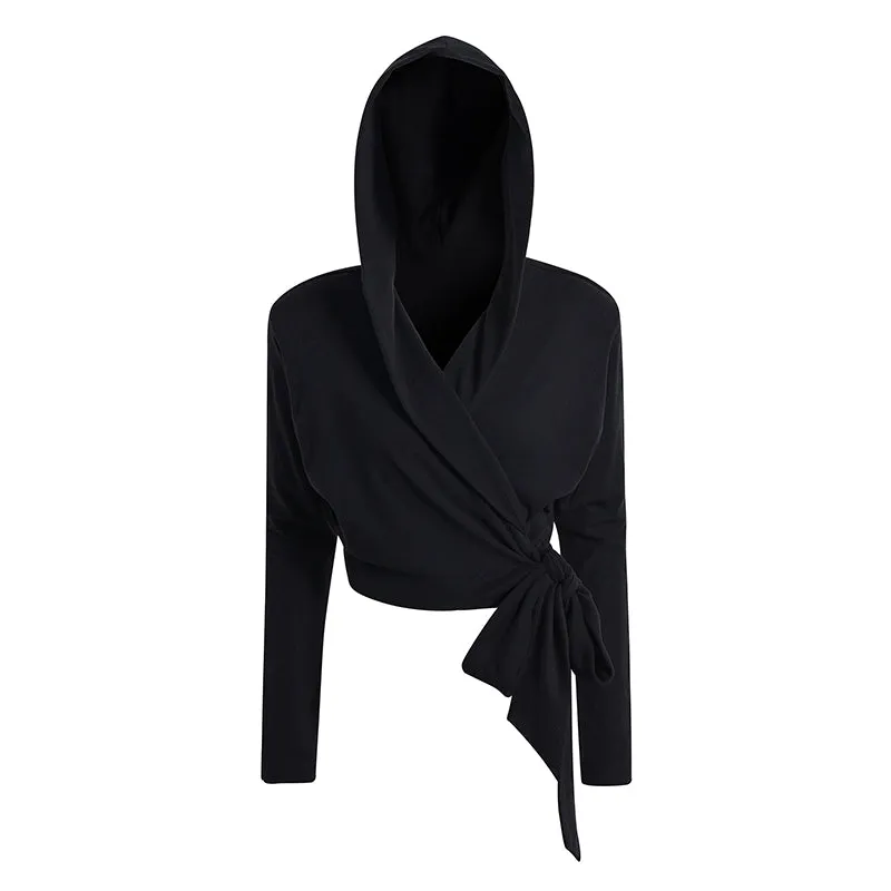 Le palais vintage autumn winter black hooded top black trousers - Ninja