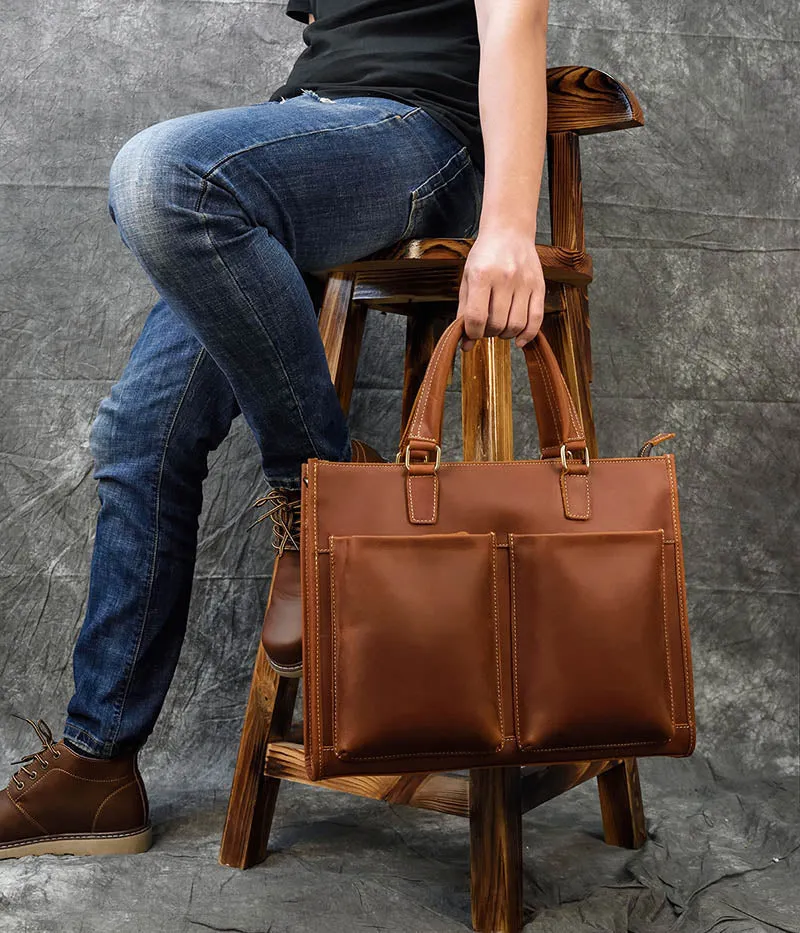 Leather Briefcase Vintage Leather Messenger Bag