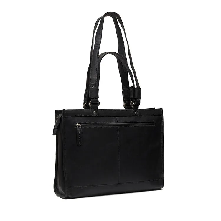 Leather Shopper Black Lima