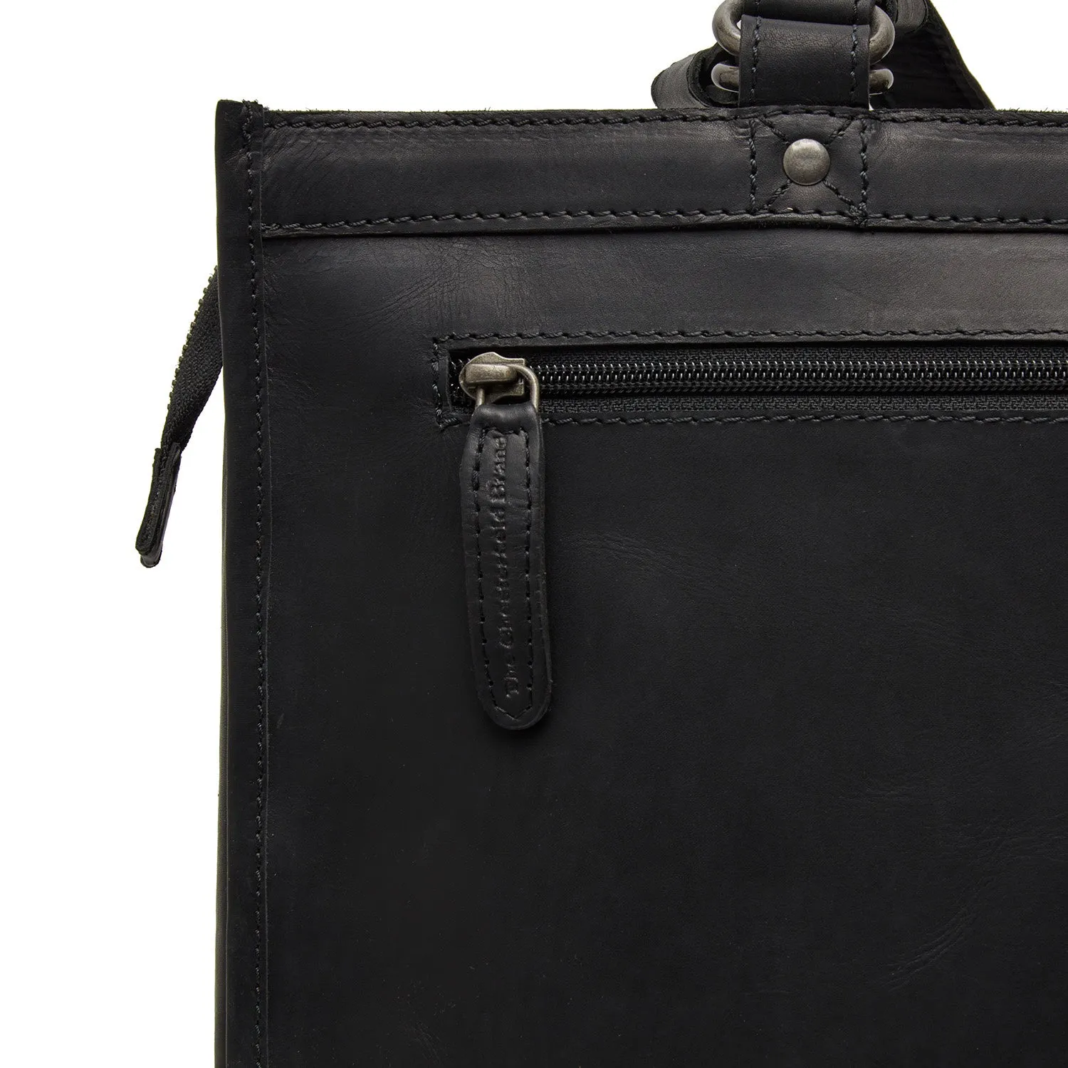 Leather Shopper Black Lima