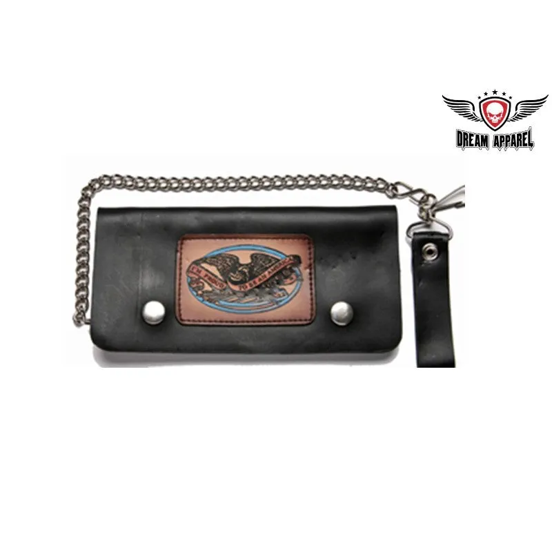 Leather Wallet With Live To Ride, Ride To Live