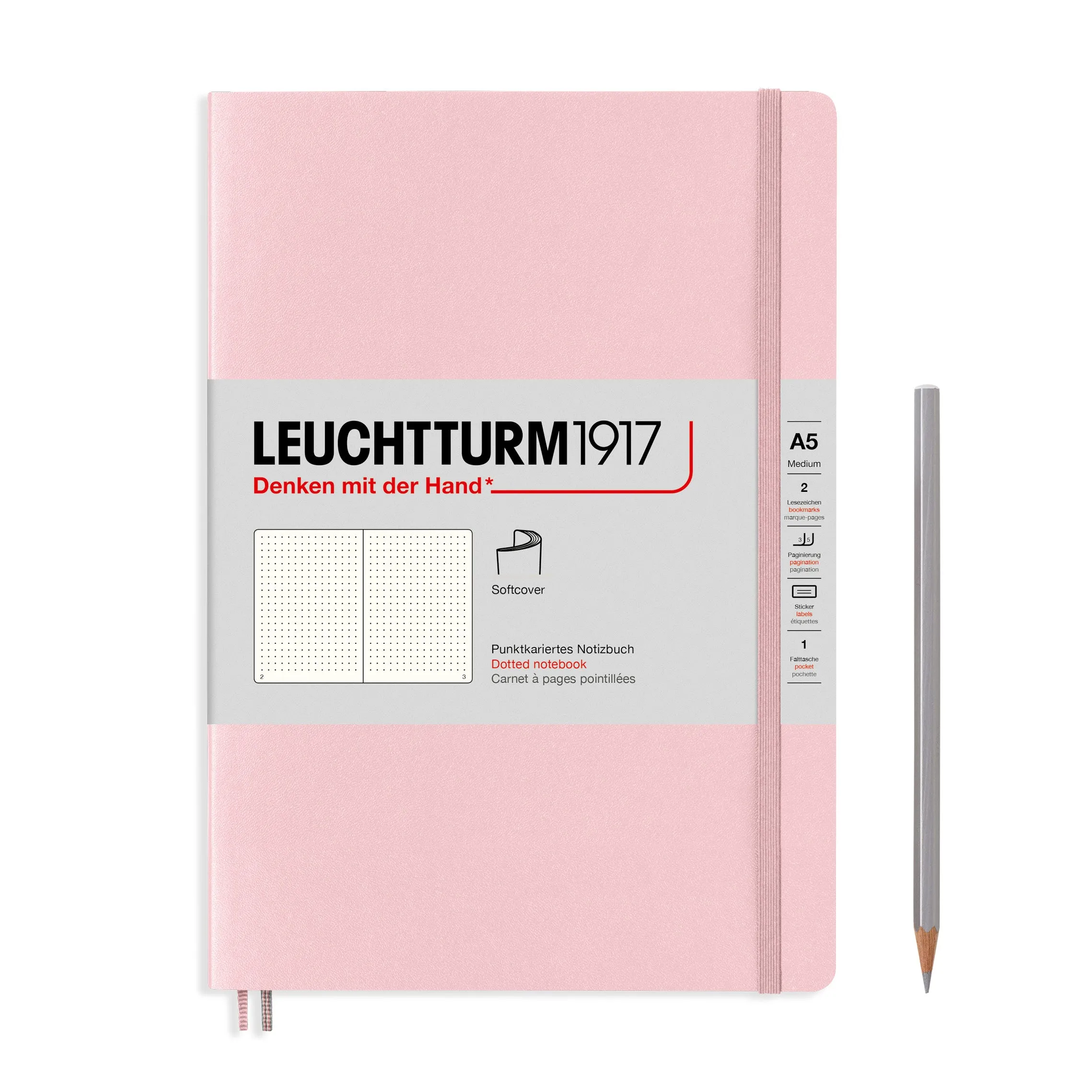 LEUCHTTURM1917 Notebook Medium A5 Softcover - Powder, Grid