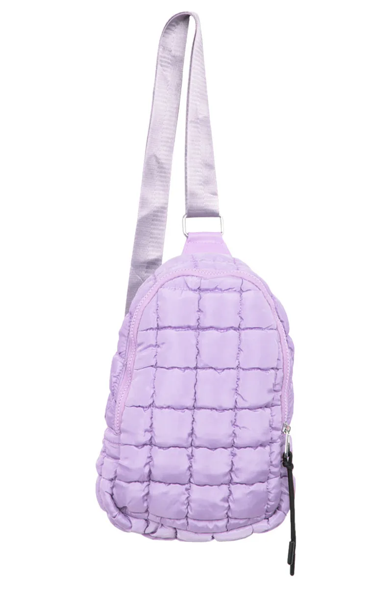 Light Purple Quilted Sling Bag