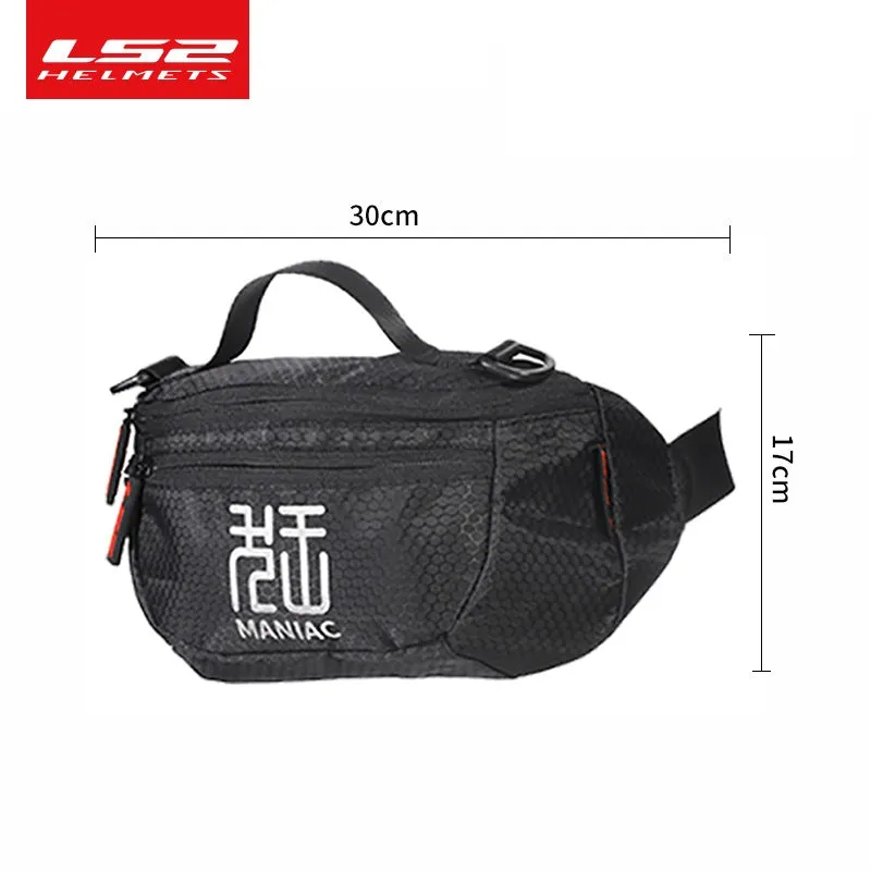 LS2 WAIST BAG HONEYCOMB PATTERN FABRIC BLACK 3L