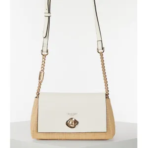 Luella Grey Delilah Turnlock Evening Bag Raffia White