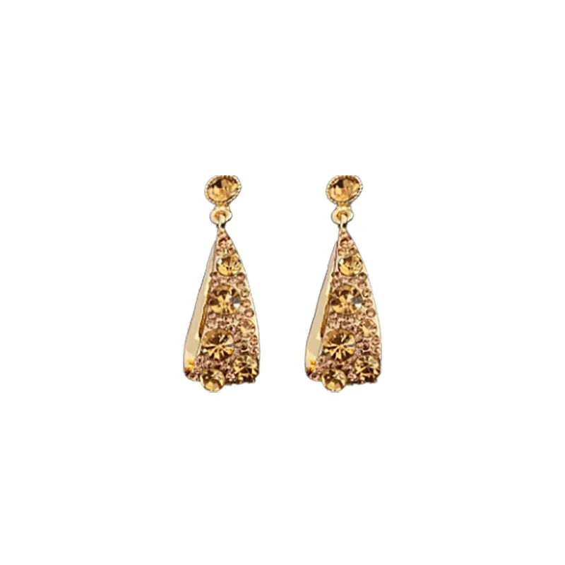 Luxurious Droplet Geometric Alloy Electroplating Earrings