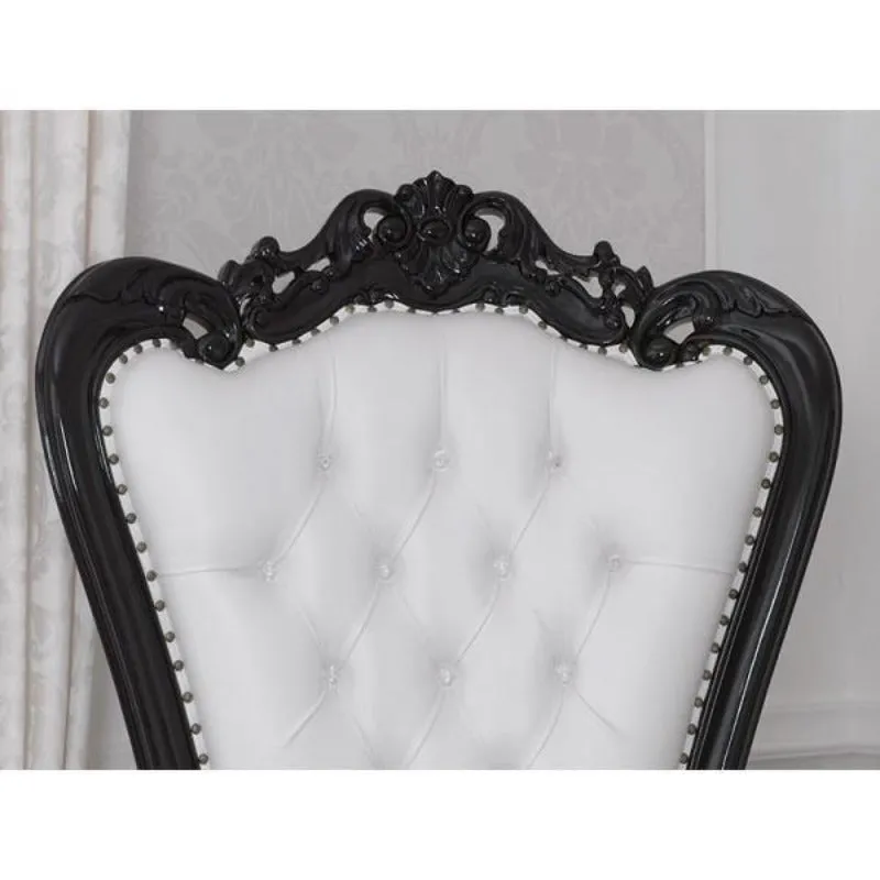 Luxurious High Back throne Crystal Buttons Chair