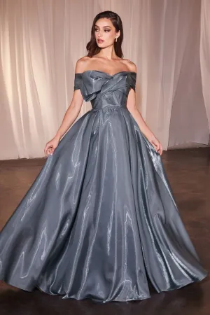 LUXURIOUS ORGANZA OFF THE SHOULDER BALL GOWN CDCD801