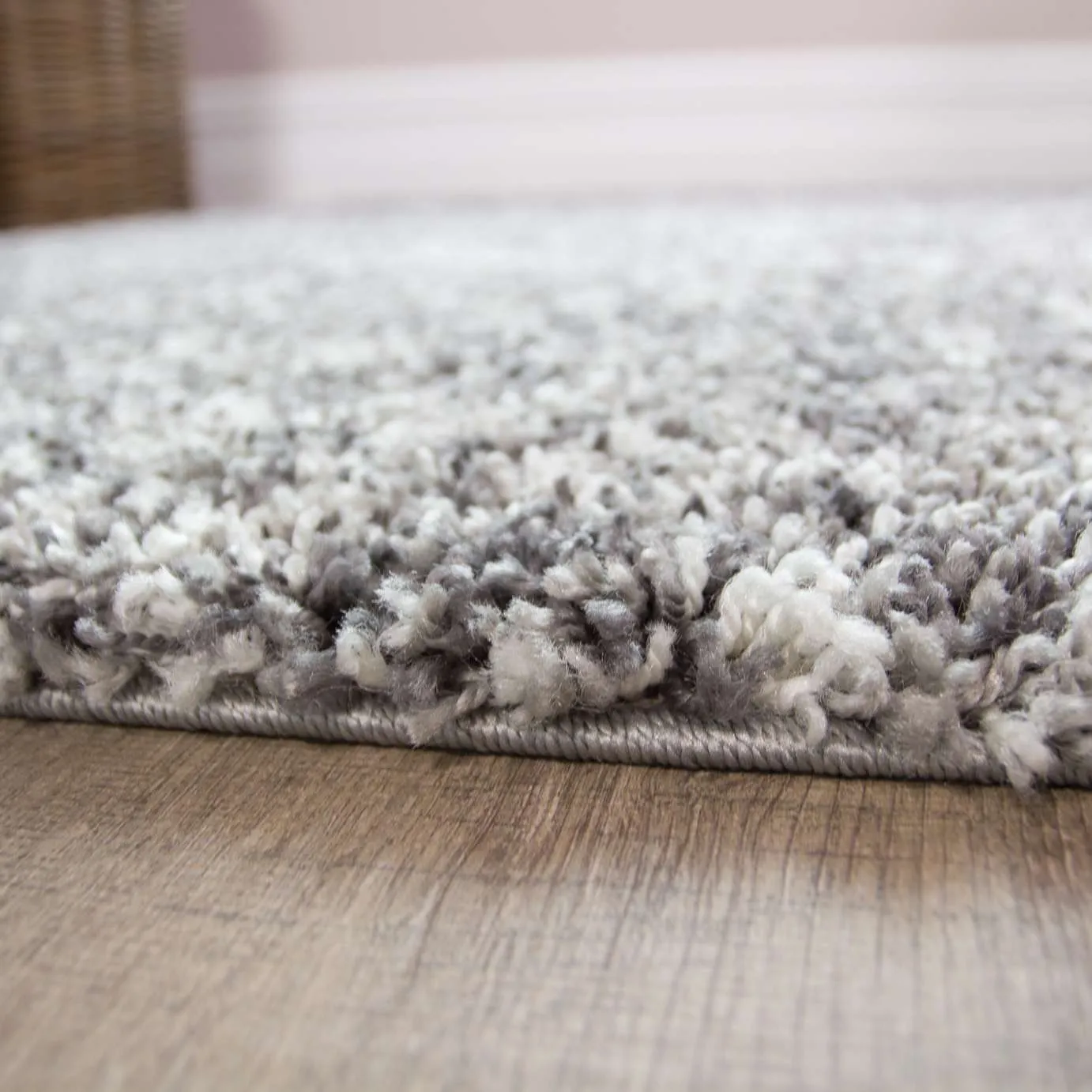 Luxurious Silver Shaggy Runner Hallway Rug