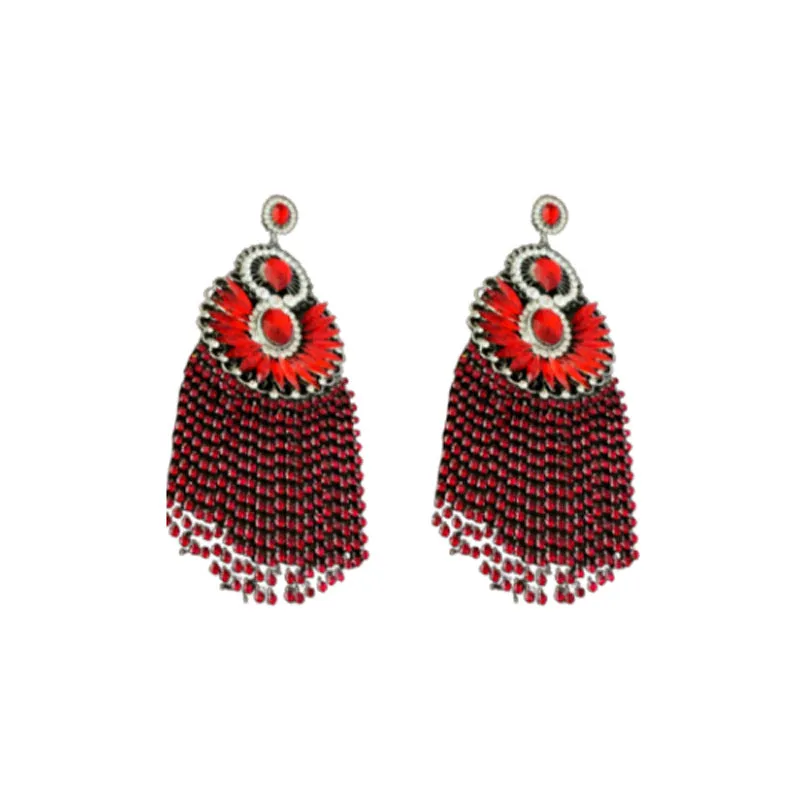 Luxurious Tassel Droplet Alloy Electroplating Earrings