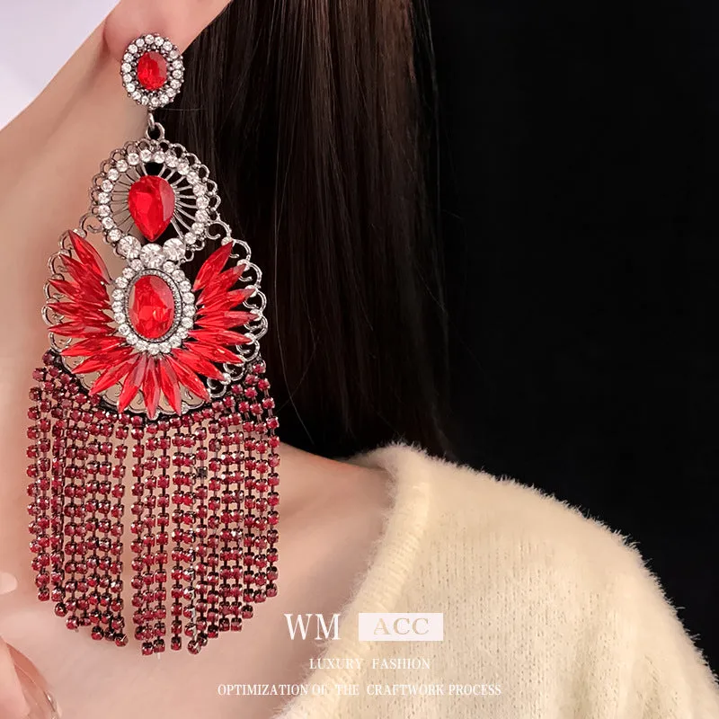 Luxurious Tassel Droplet Alloy Electroplating Earrings