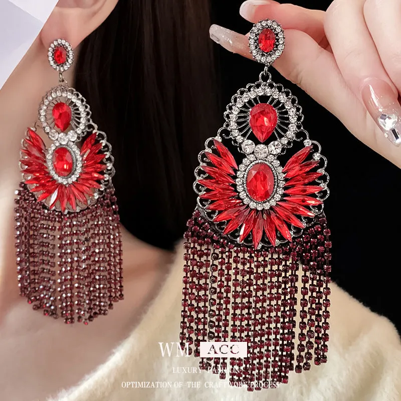 Luxurious Tassel Droplet Alloy Electroplating Earrings