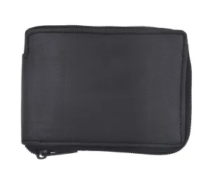 Men's Premium Leather Zip Around W/Outside ID Bifold Wallet P1574