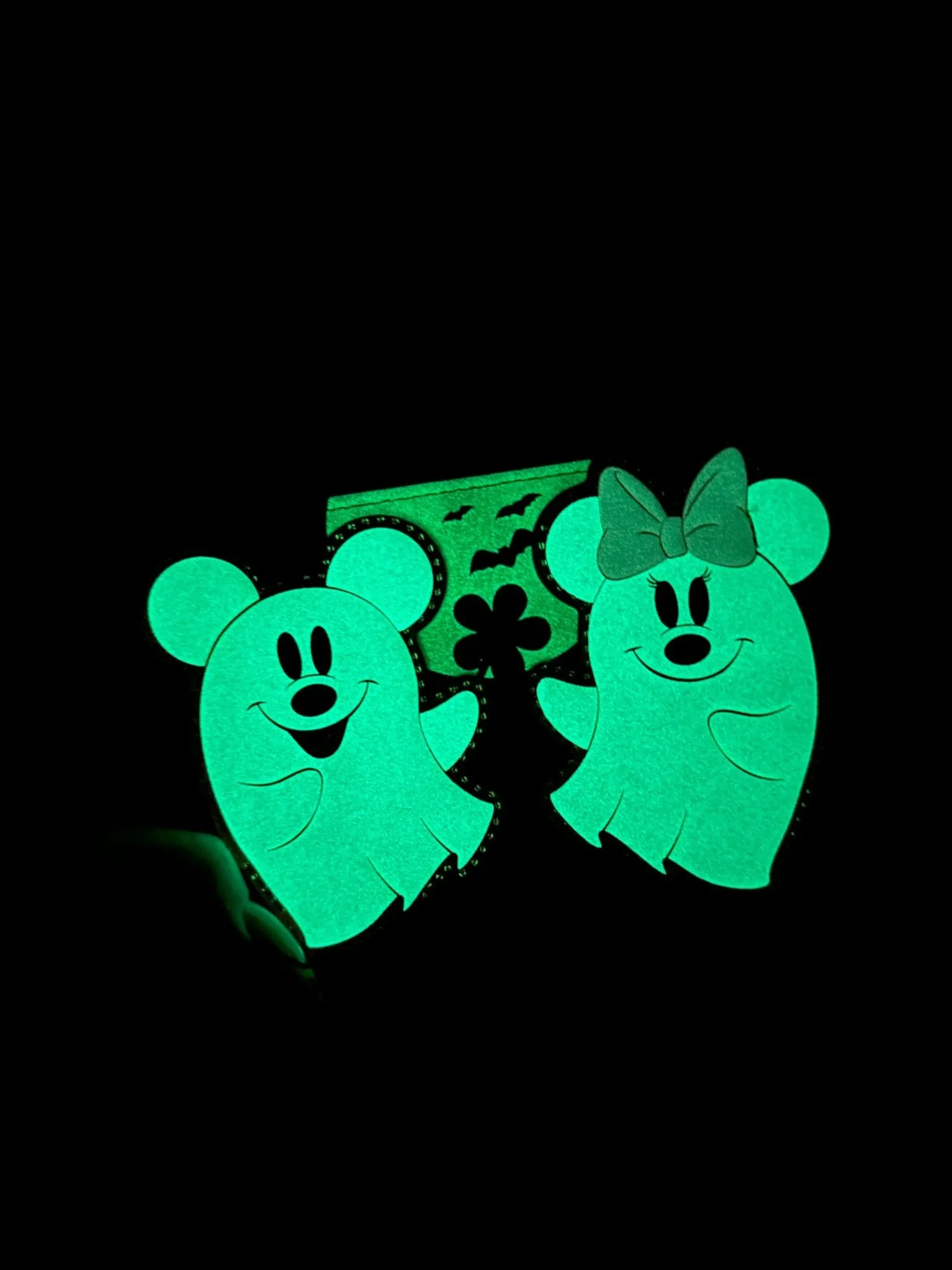 Mickey and Minnie Glow in the Dark Ghosts Zip Around Wallet