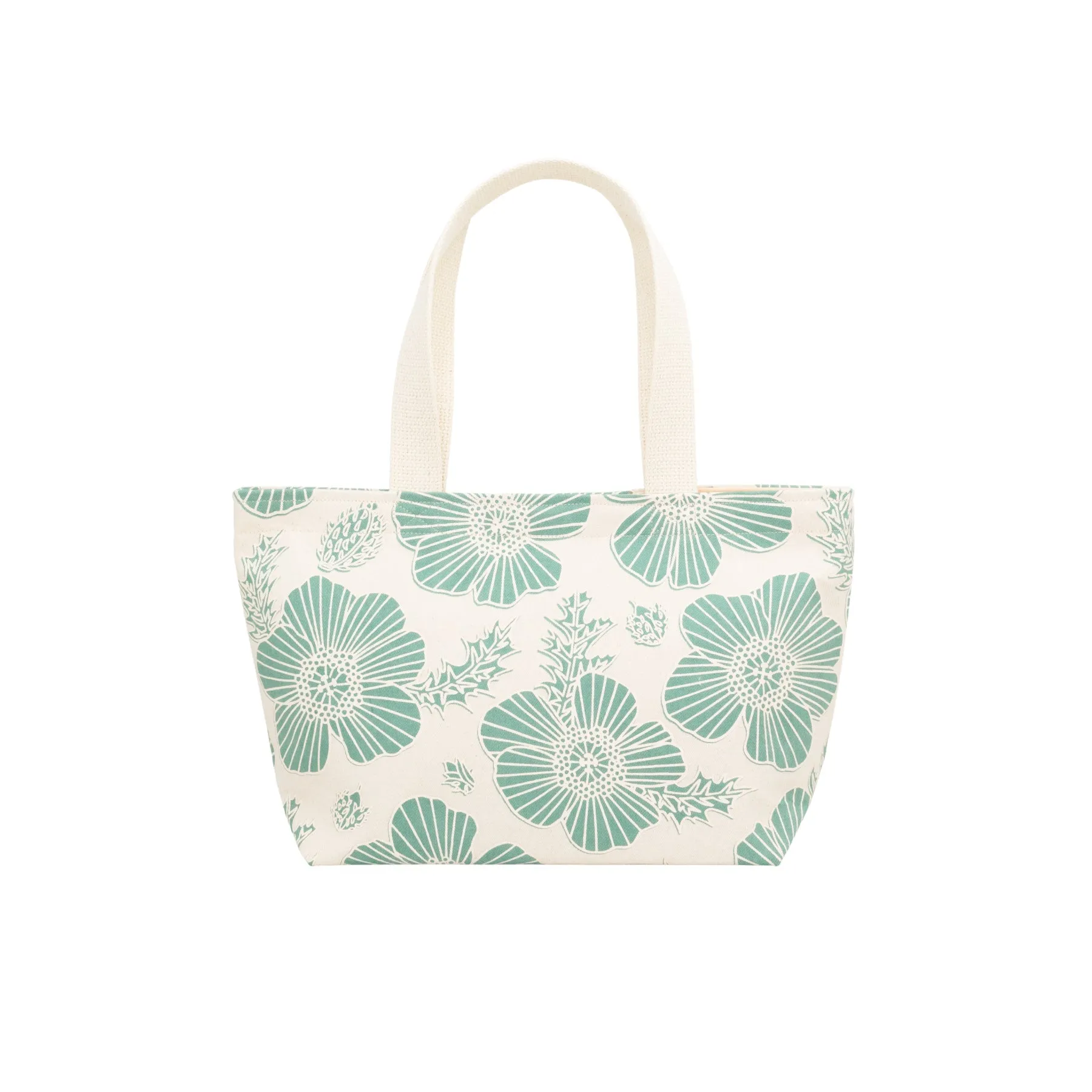 Mini Beach Bag Tote • Pua Kala • Sand over Teal Green