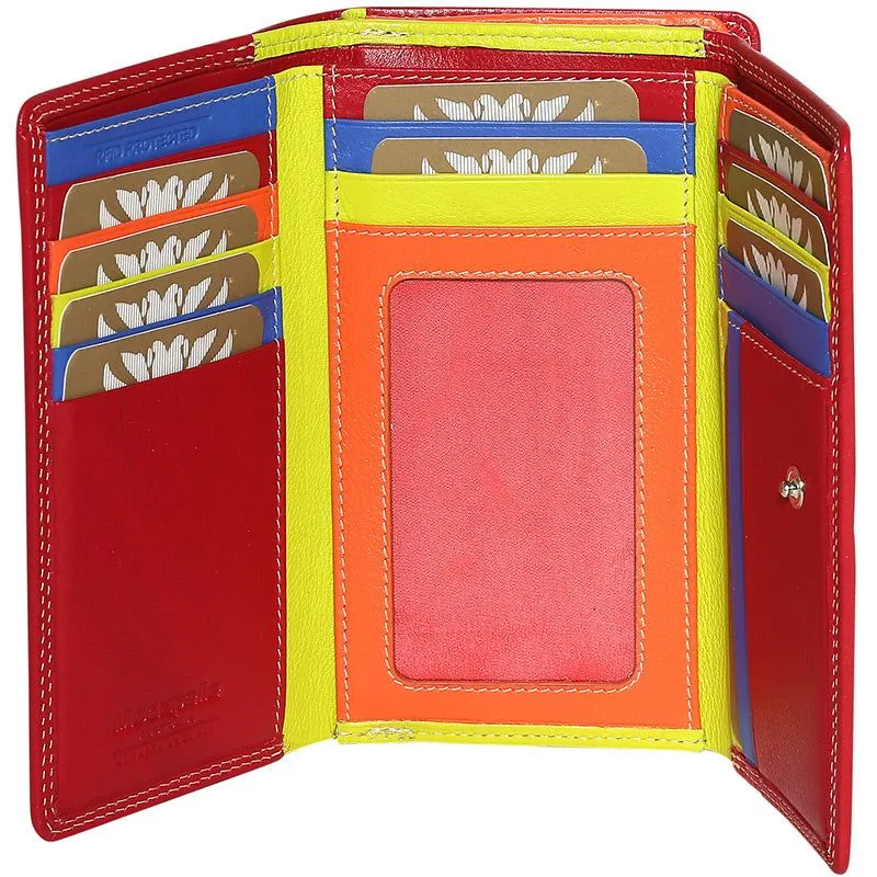 Modapelle - 7332 RFID Leather Multi Coloured Wallet