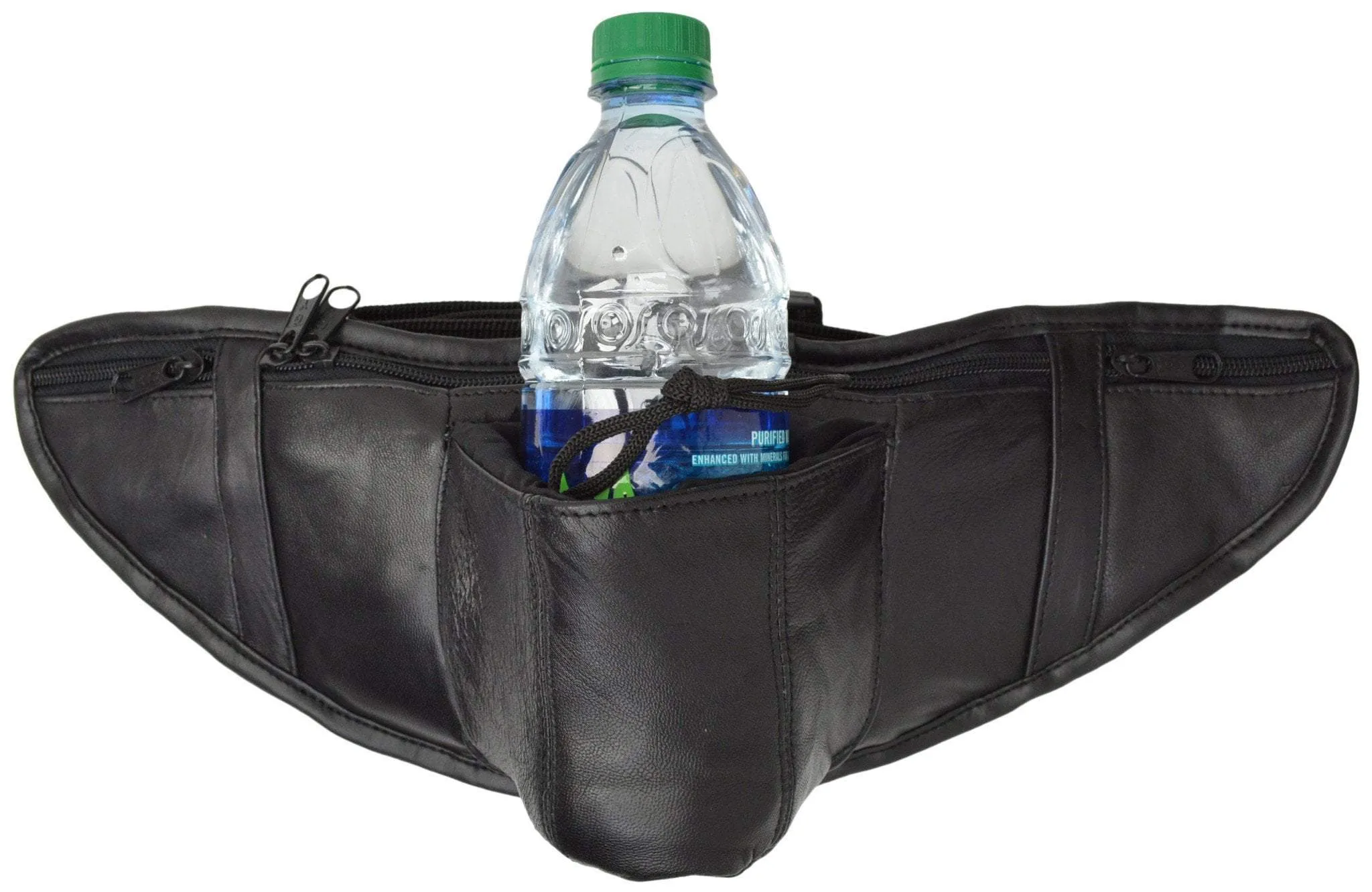 Multiple Pocket Waist Bag Fanny Pack with Water Bottle Holder for Hiking Travel 401 (C)