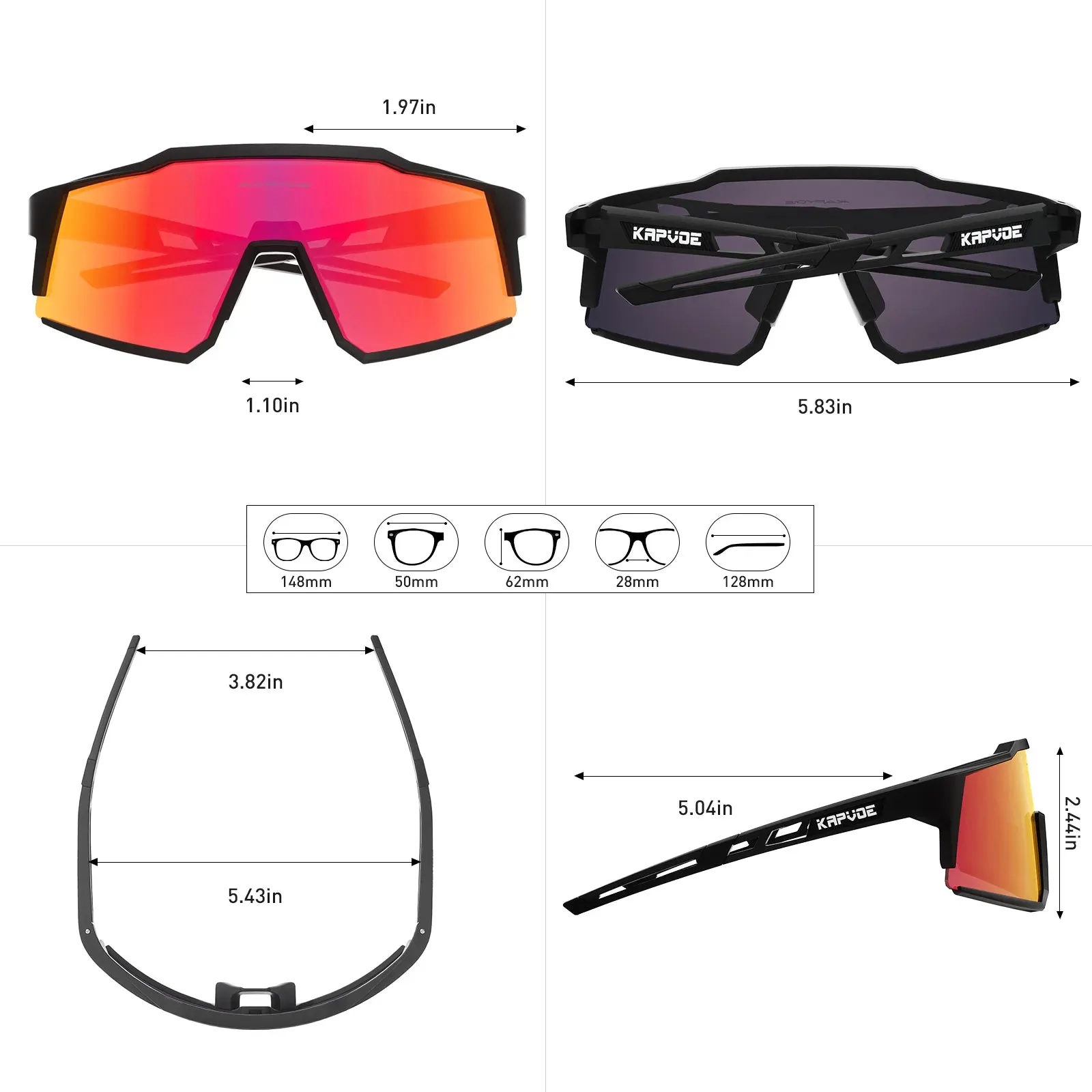 New Kapvoe Polarized Cycling Glasses Mountain Road Bike Cycling Goggles Men Sunglasses Eyewear Windproof Sport Bicycle Glasses