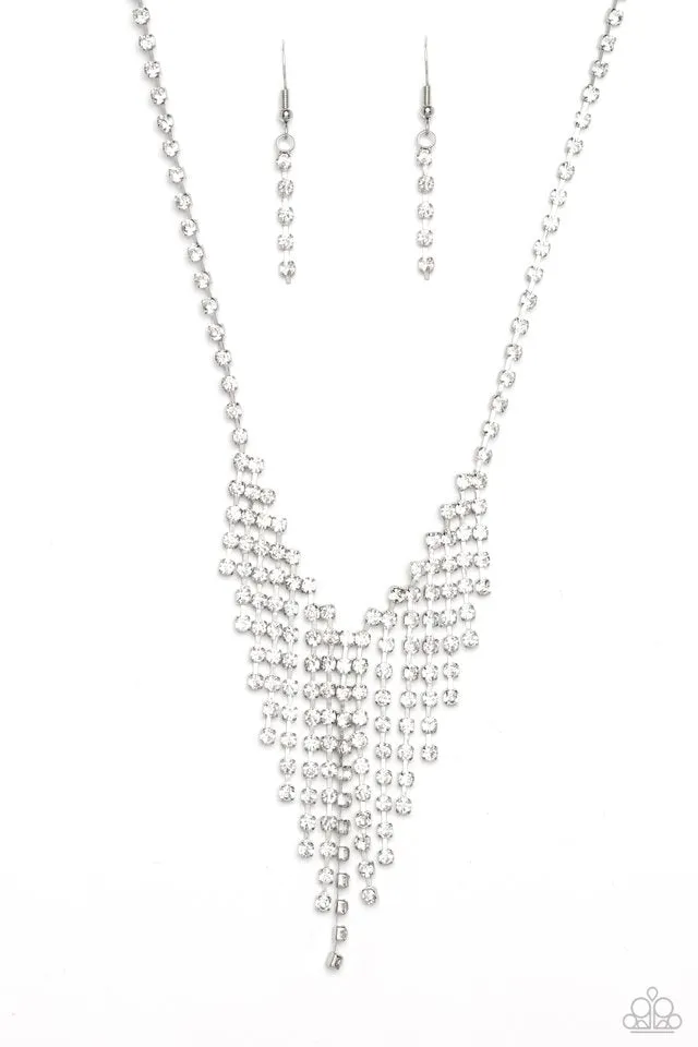 Paparazzi Necklace ~ SHIMMER of Stars - White