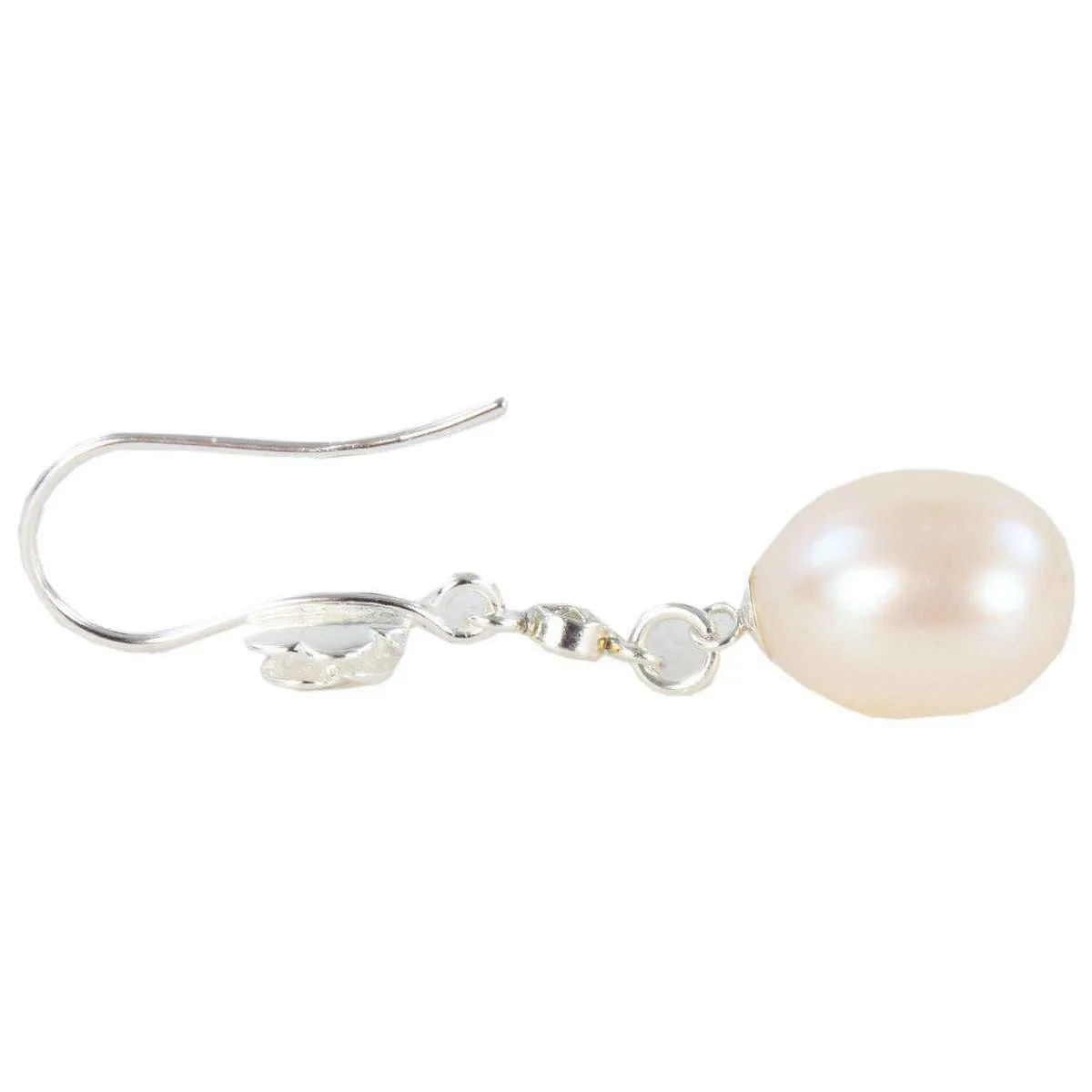 Pearl Aurora Drop Freshwater Pearl Hook Earrings - White