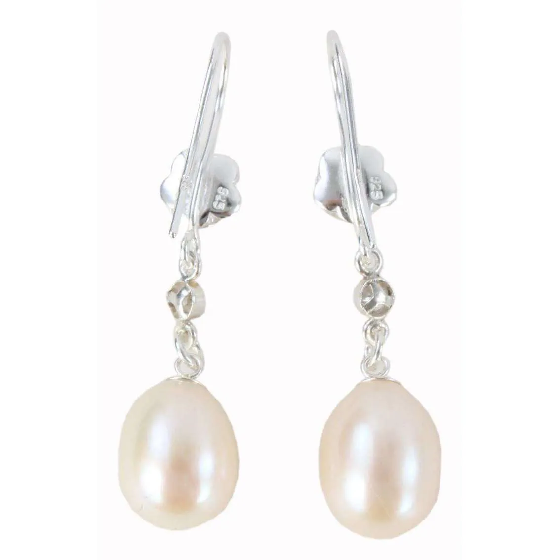 Pearl Aurora Drop Freshwater Pearl Hook Earrings - White