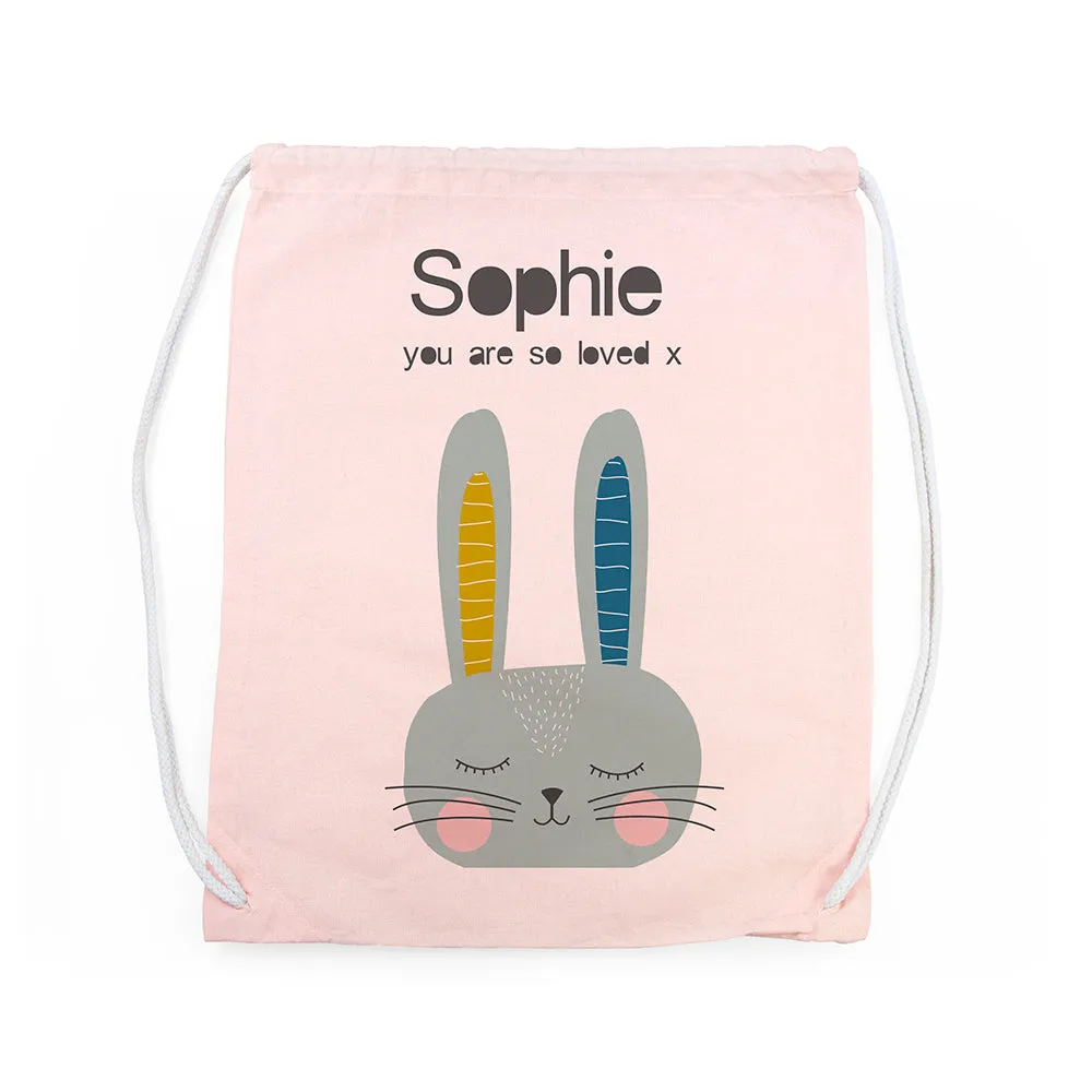 Personalised Kid's Rabbit Pe Kit Bag