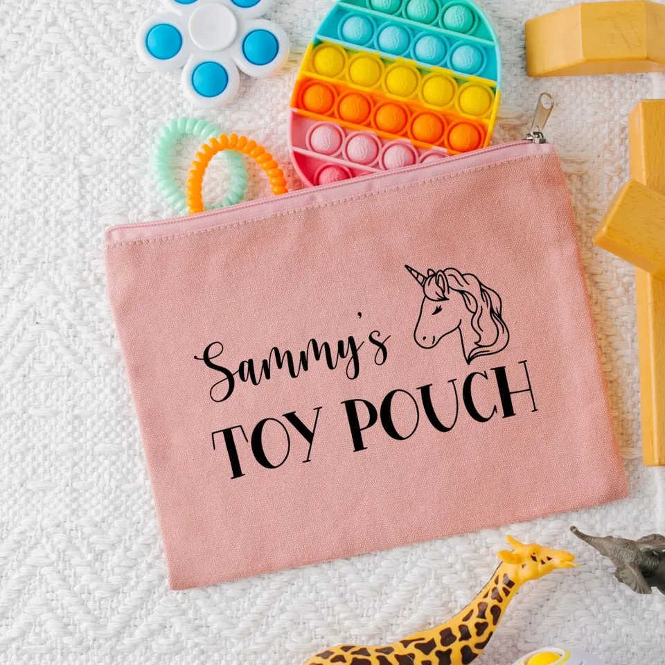 Personalized Kids Zippered Toy Bag