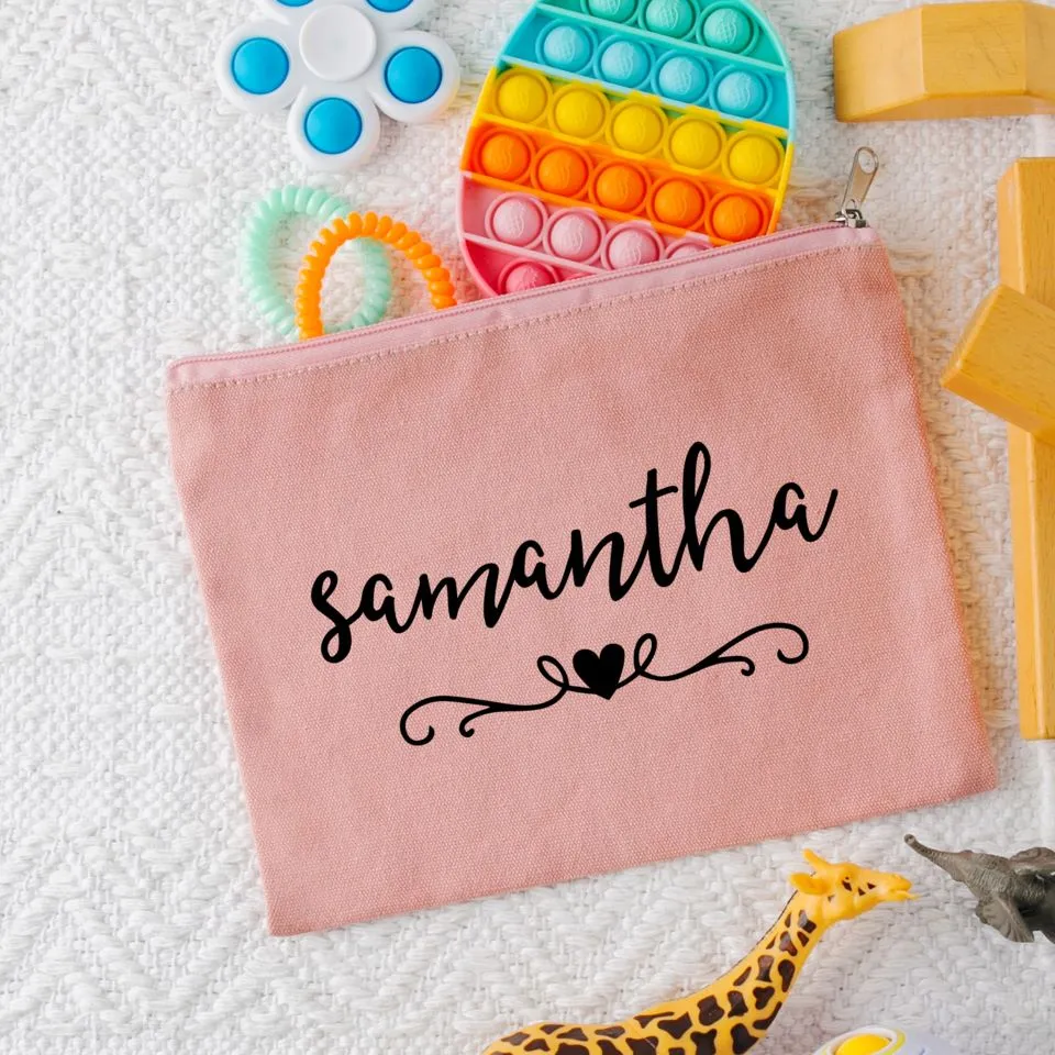 Personalized Kids Zippered Toy Bag