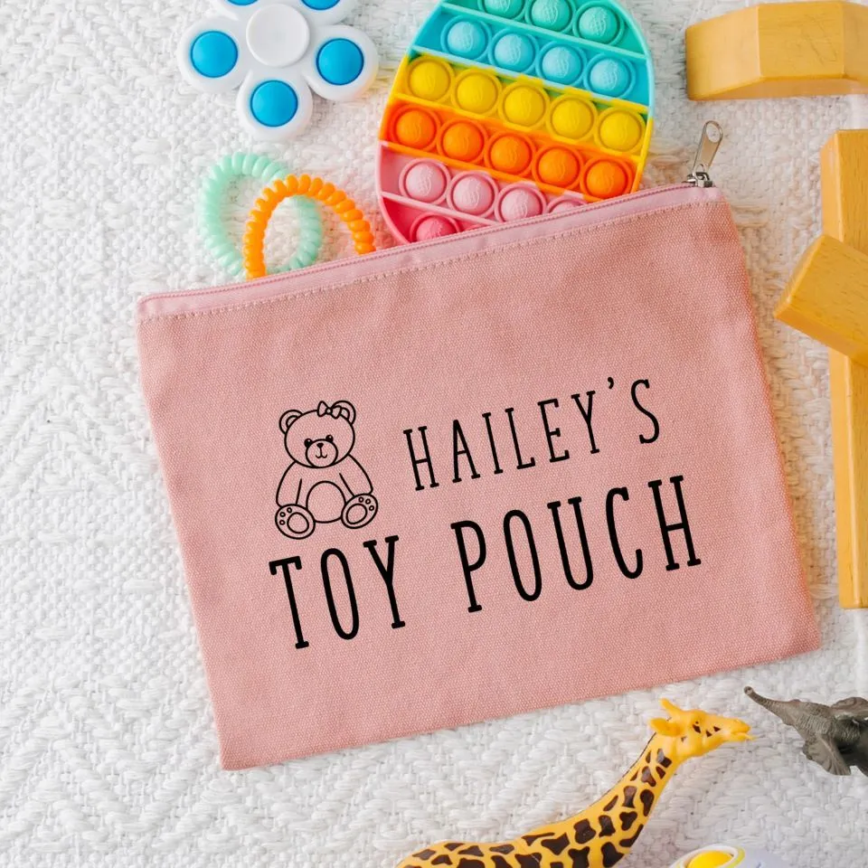 Personalized Kids Zippered Toy Bag