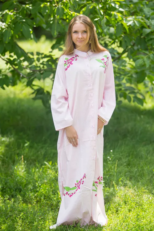 Pink Charming Collars Style Caftan in Climbing Vines Pattern