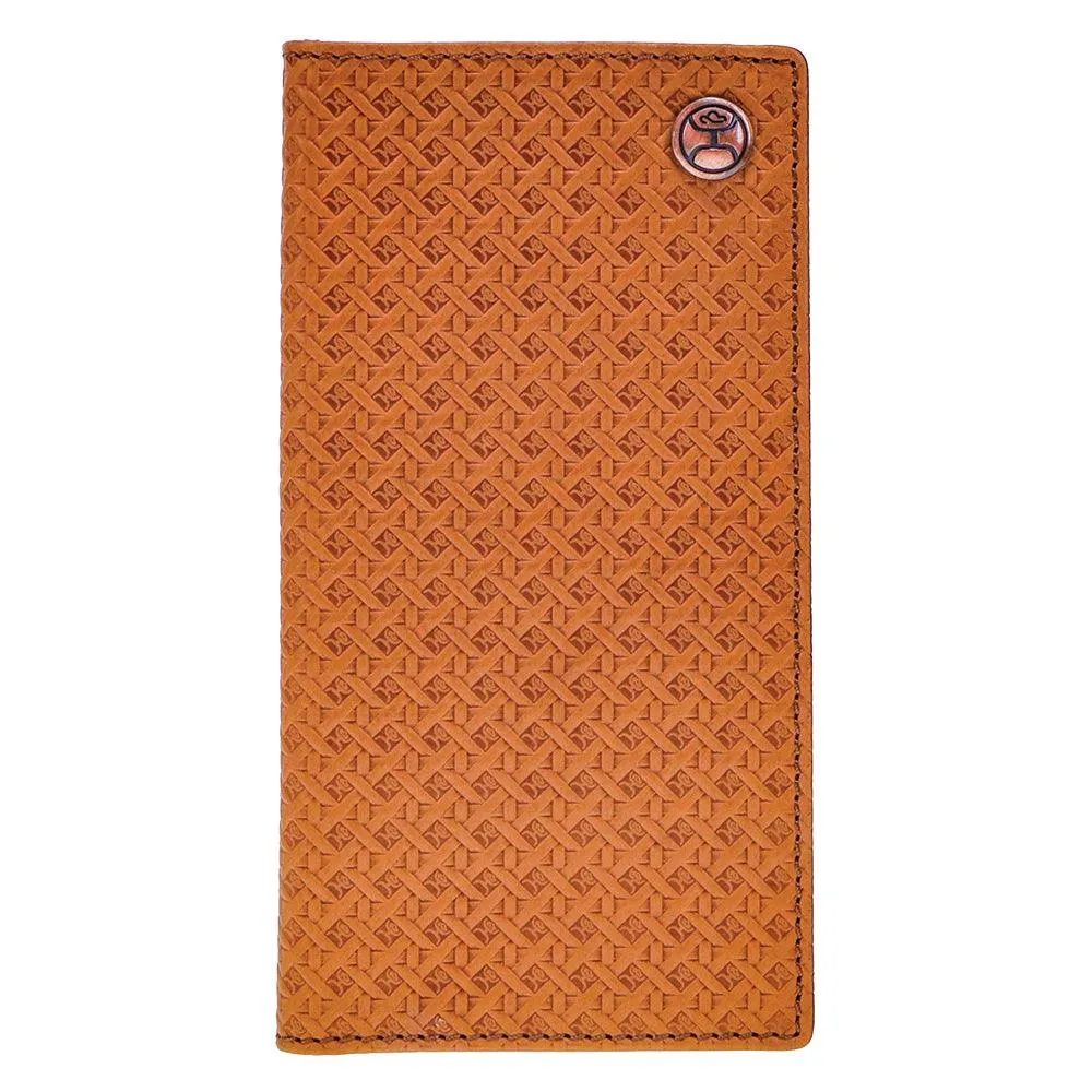 "Hands Up Basket Weave" Rodeo Hooey Wallet Tan