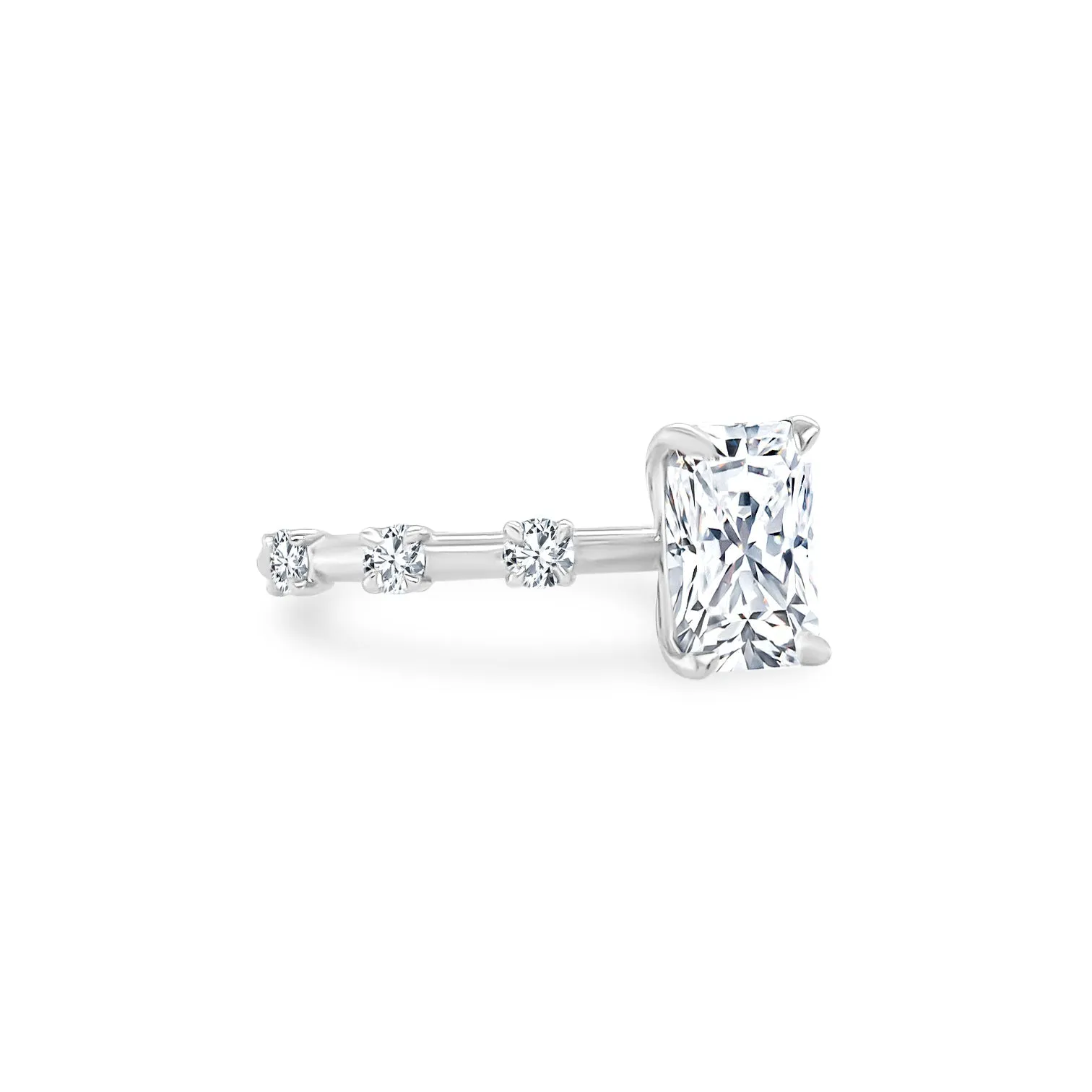 Radiant Cut Solitaire on Diamond Bar Band