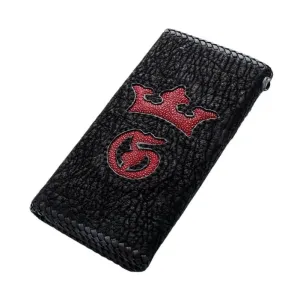 Red Crown Shark Skin Biker Wallet