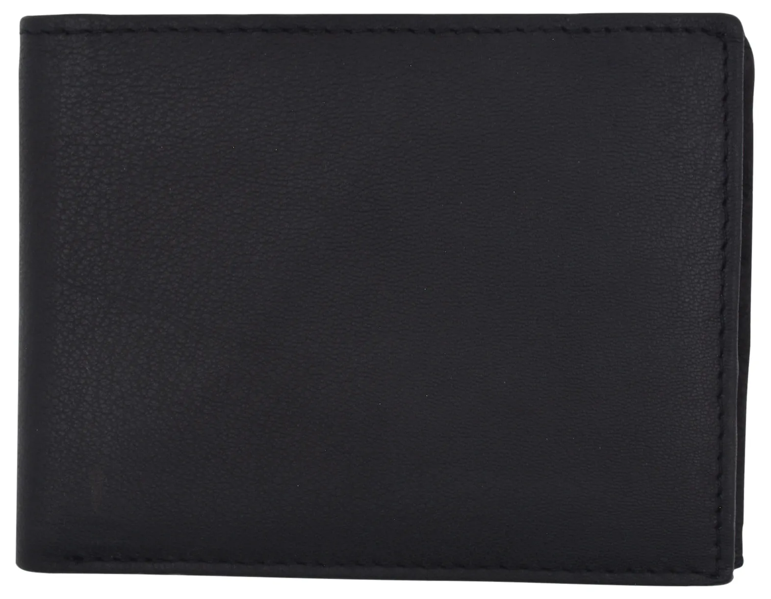 RFID Blocking Men's Leather ID Window Flap-Up Bifold Wallet