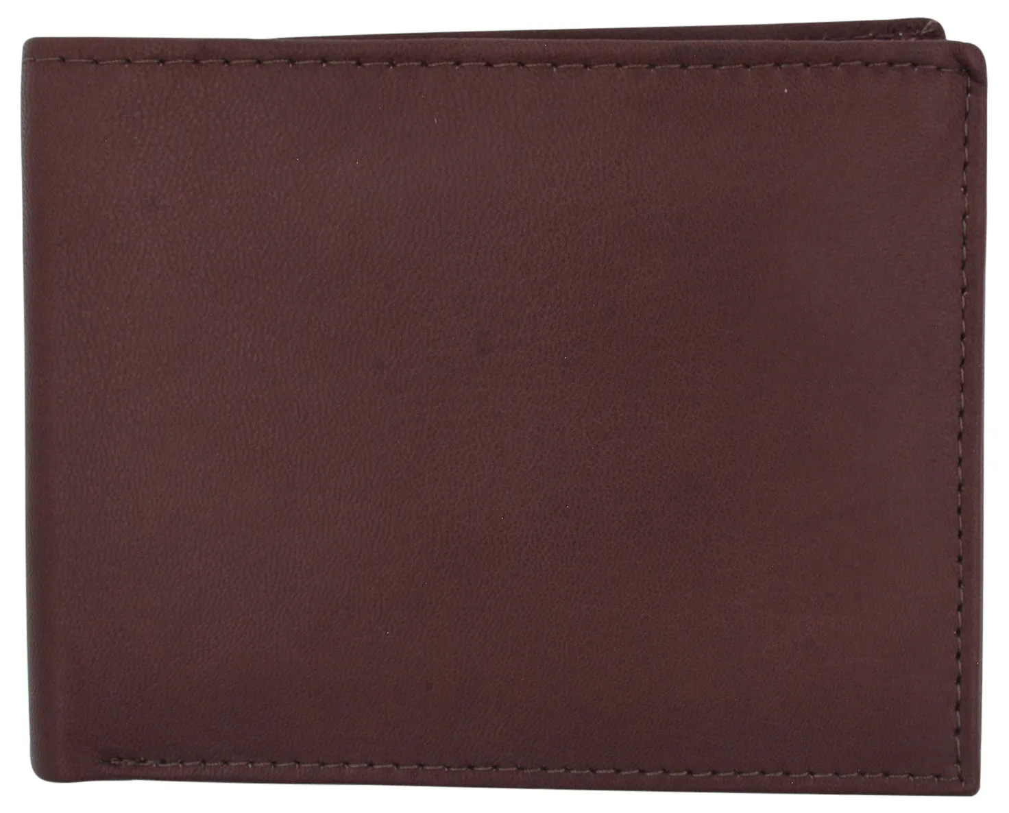 RFID Blocking Men's Leather ID Window Flap-Up Bifold Wallet