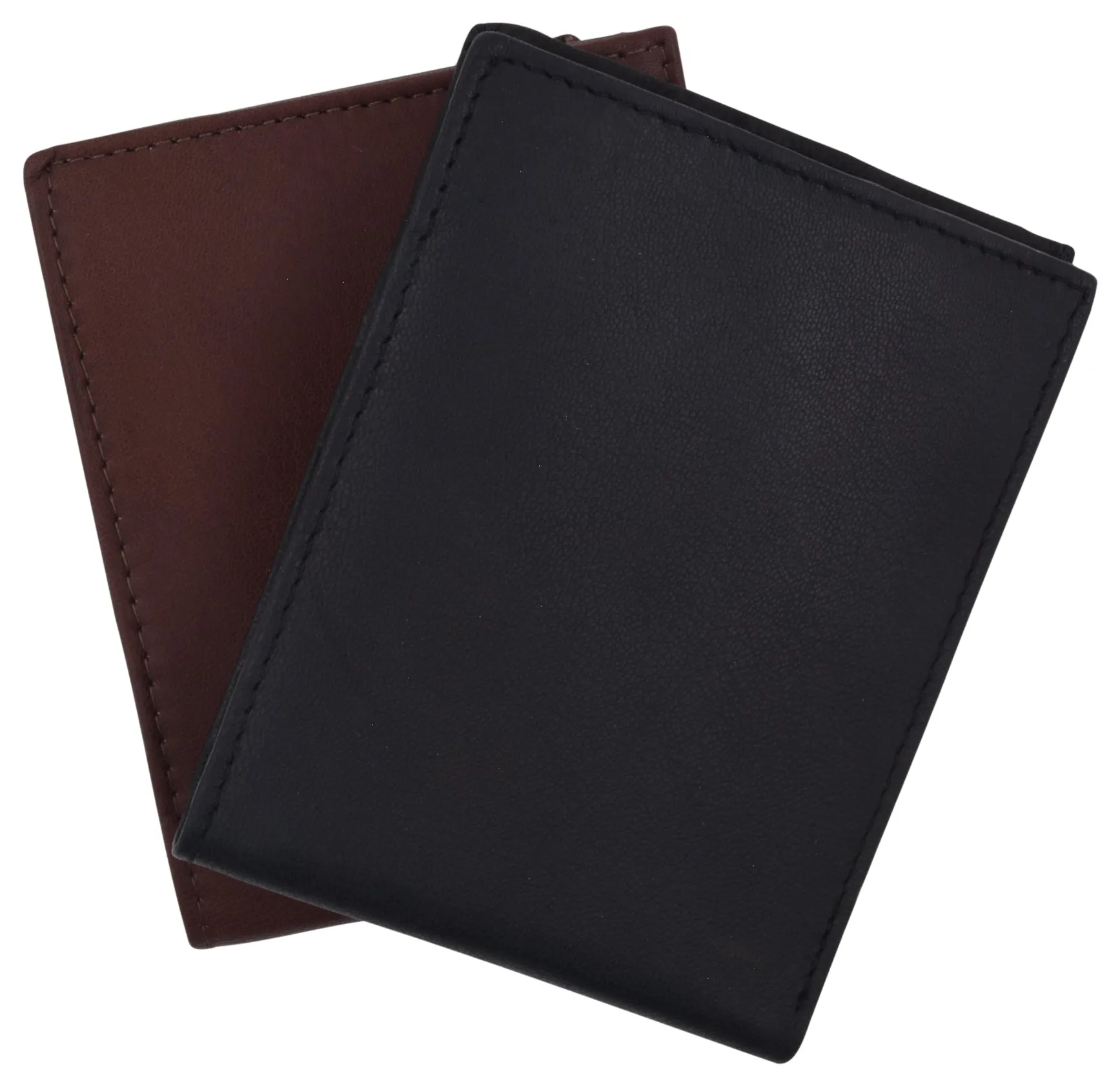 RFID Blocking Men's Leather ID Window Flap-Up Bifold Wallet