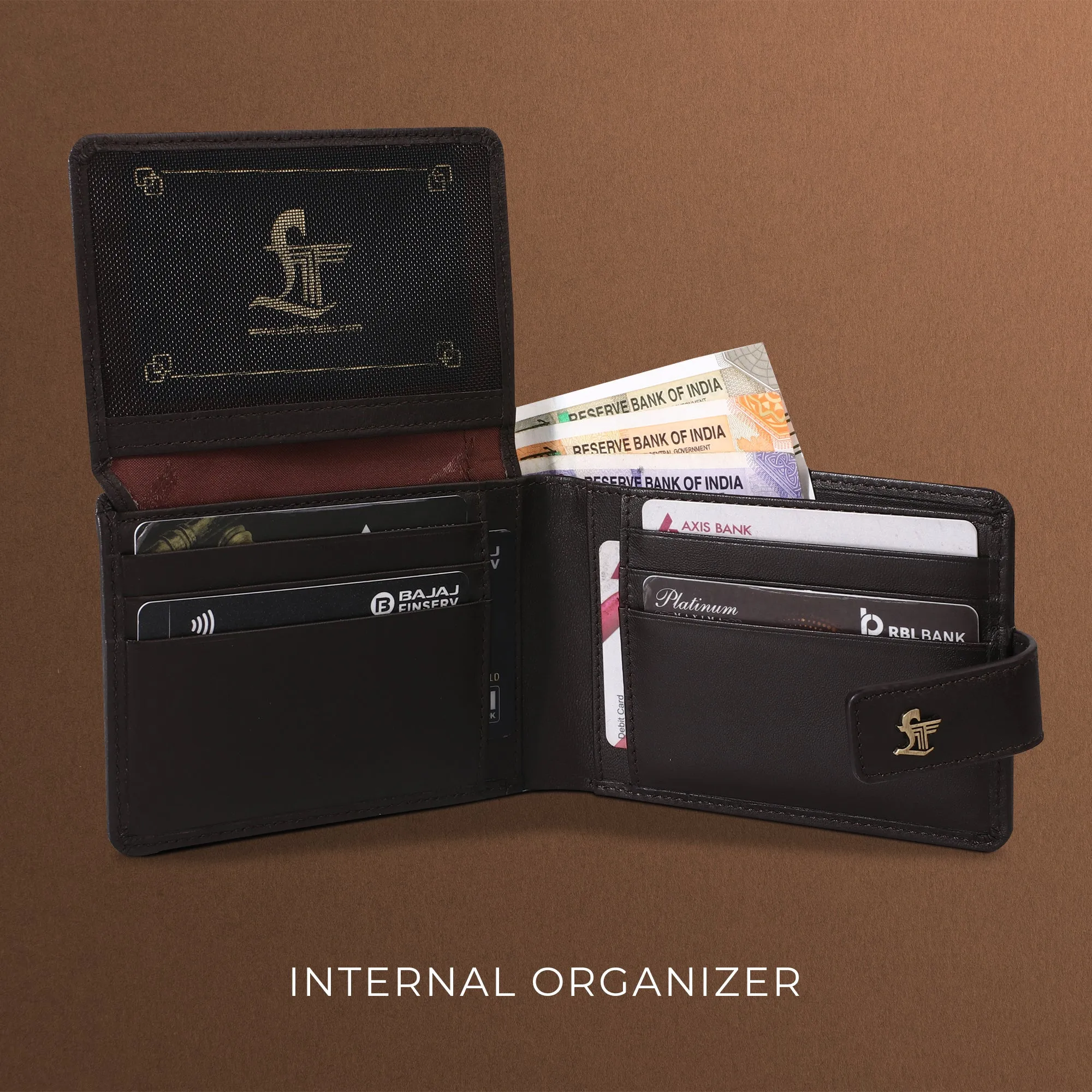 Ricardo Bifold | Premium Leather Wallet for Men | 100% Genuine Leather | Color: Brown & Black