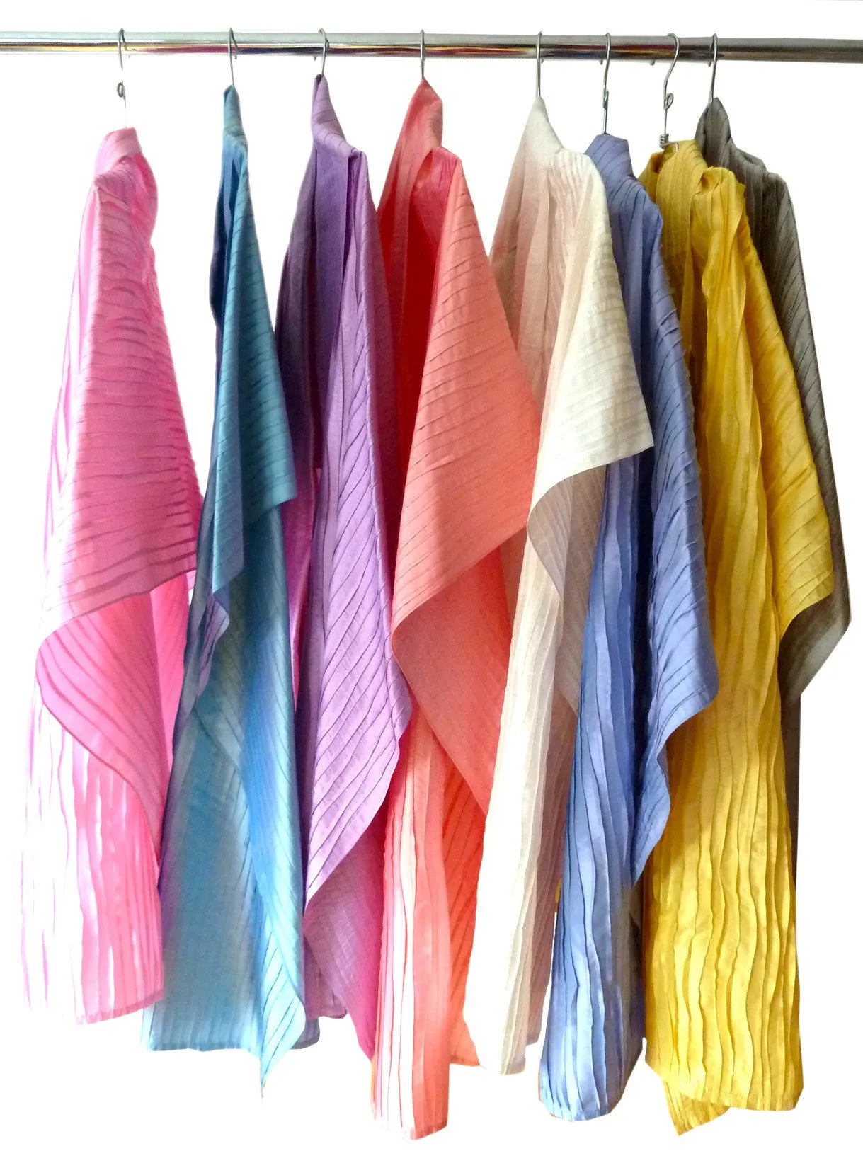 Silk Pintuck Pleated Shawl Assorted