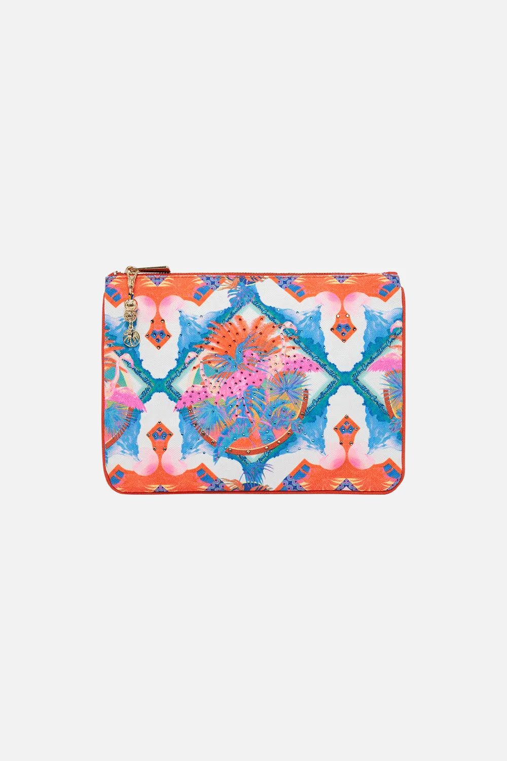 SMALL CANVAS CLUTCH FLAMENCO FLAMINGO