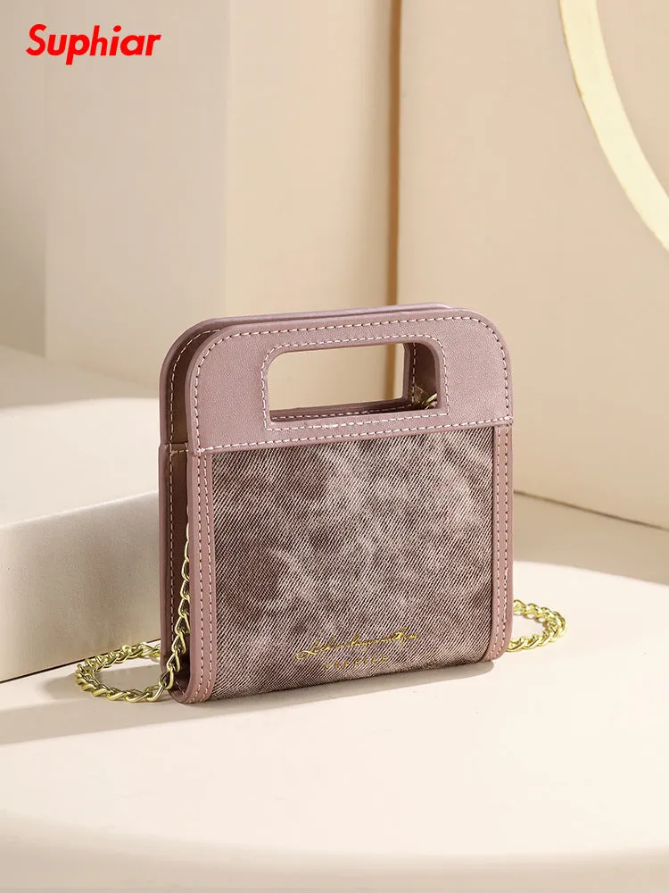 South Korea Same Style with Mall Wallet Women's High-Grade Chain Crossbody Folding Wallet Short Women's Wallet Ins Women