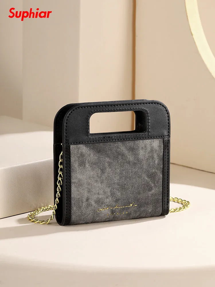 South Korea Same Style with Mall Wallet Women's High-Grade Chain Crossbody Folding Wallet Short Women's Wallet Ins Women