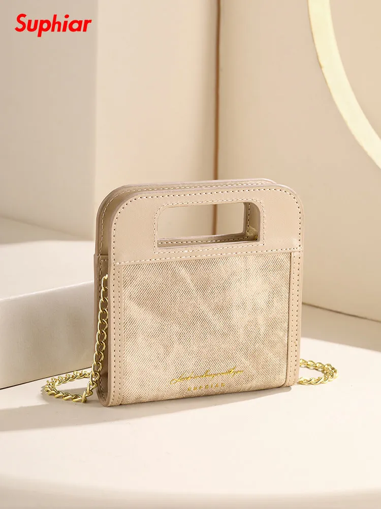 South Korea Same Style with Mall Wallet Women's High-Grade Chain Crossbody Folding Wallet Short Women's Wallet Ins Women